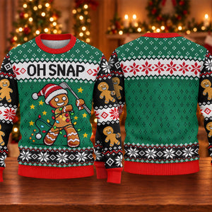 Oh Snap Gingerbread Ugly Christmas Sweater, Holiday Party Sweater, Ugly Sweater Party