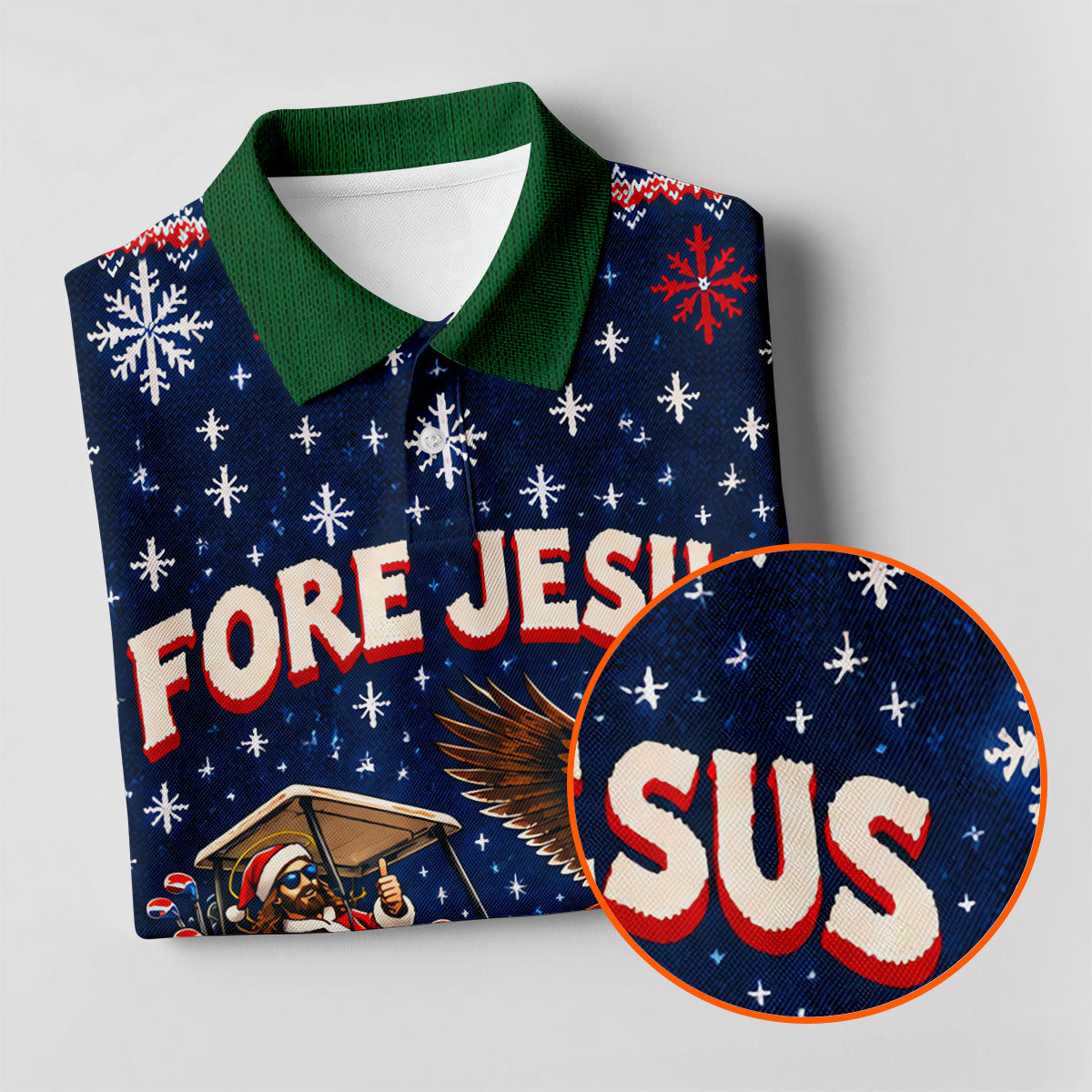 Fore Jesus Eagle Flag Christmas Golf Shirt, Womens Golf Clothing, Womens Golf Apparel
