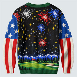 Eagle Santa Golf Cart Ugly Christmas Sweater, Funny Christmas Outfit, Funny Xmas Gift