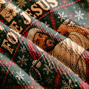 Fore Jesus Santa Hat Ugly Christmas Sweater, Christmas Sweater Gift, Golf Lover Gifts