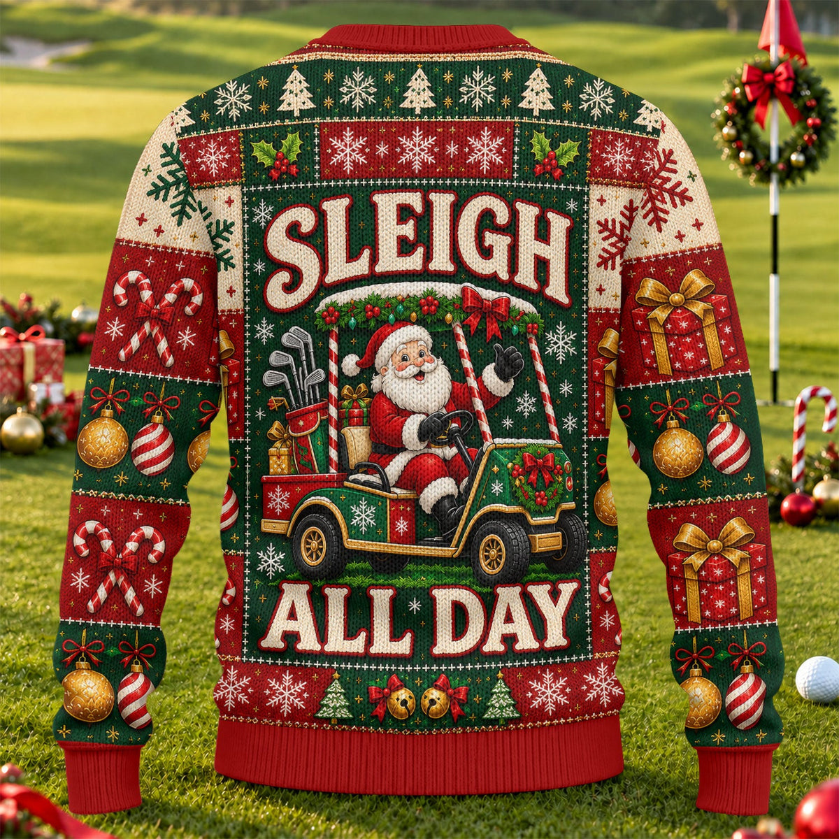 Sleigh All Day Santa Ugly Christmas Sweater, Christmas Gifts, Funny Christmas Outfit