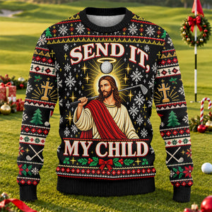 Send It My Child Jesus Ugly Christmas Sweater, Christmas Gifts, Holiday Party Sweater