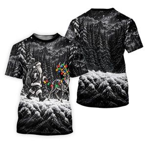 Santa Reindeer Lights Christmas Golf Shirt, Golf Polo For Men, Funny Mens Golf Shirts