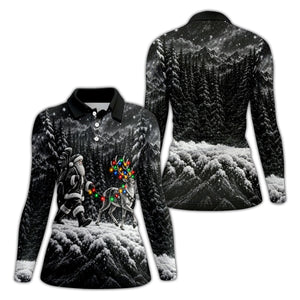 Santa Reindeer Lights Christmas Golf Shirt, Golf Gifts For Women, Womens Golf Shirts