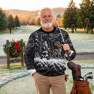 Santa Reindeer Lights Ugly Christmas Sweater, Funny Xmas Gift, Funny Christmas Outfit