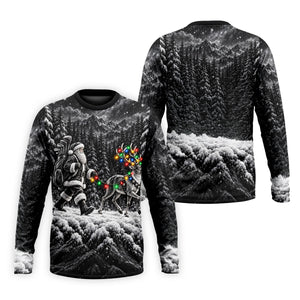 Santa Reindeer Lights Christmas Golf Shirt, Golf Polo For Men, Funny Mens Golf Shirts
