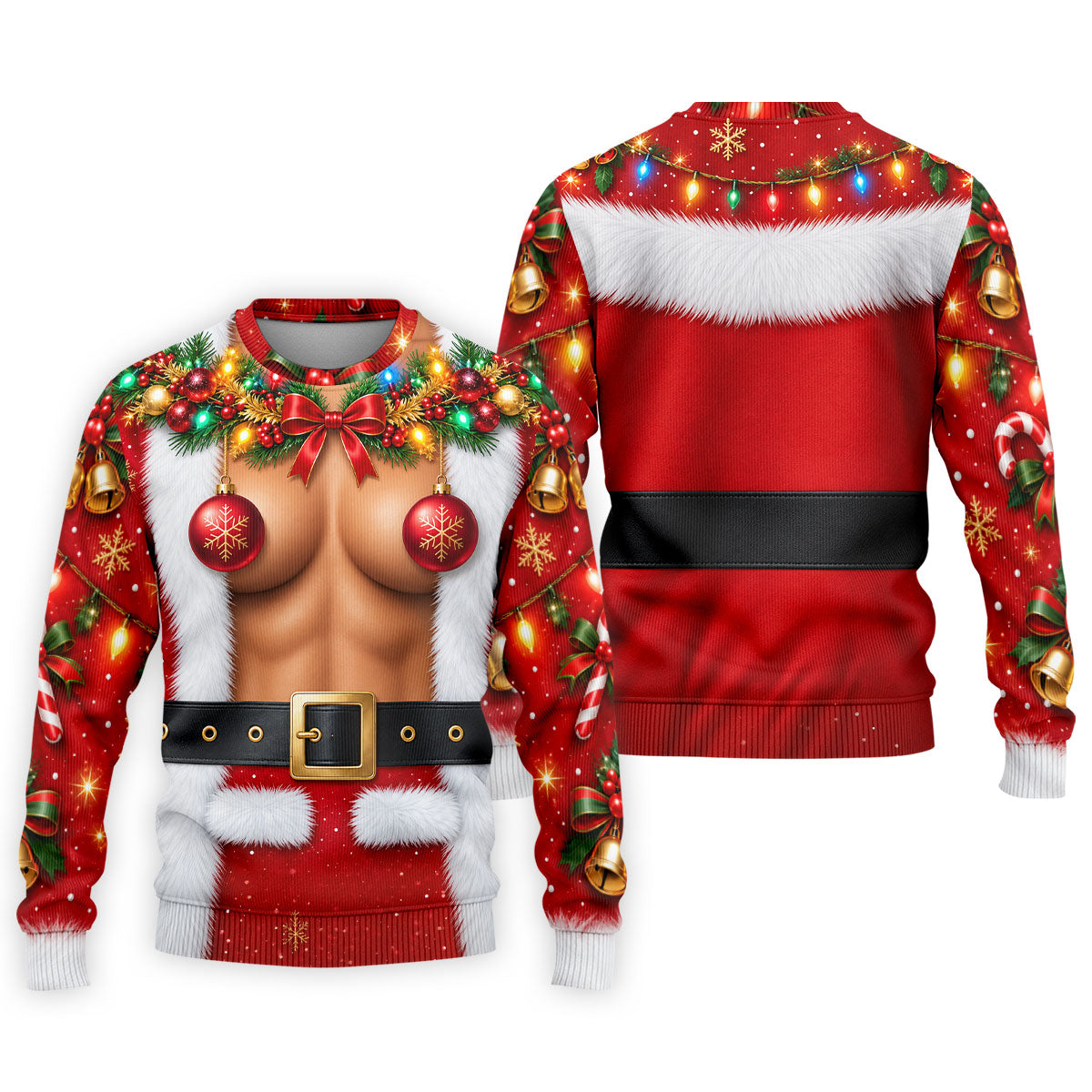 Ornament Pasties Santa Christmas Golf Shirt, Mens Golf Shirts, Funny Mens Golf Shirts