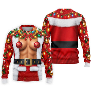 Ornament Pasties Santa Christmas Golf Shirt, Mens Golf Shirts, Funny Mens Golf Shirts