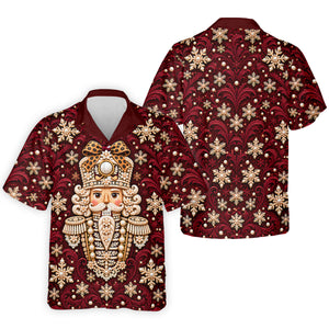 Pearl Nutcracker Christmas Golf Shirt, Mens Golf Clothing, Mens Holiday Golf Shirts