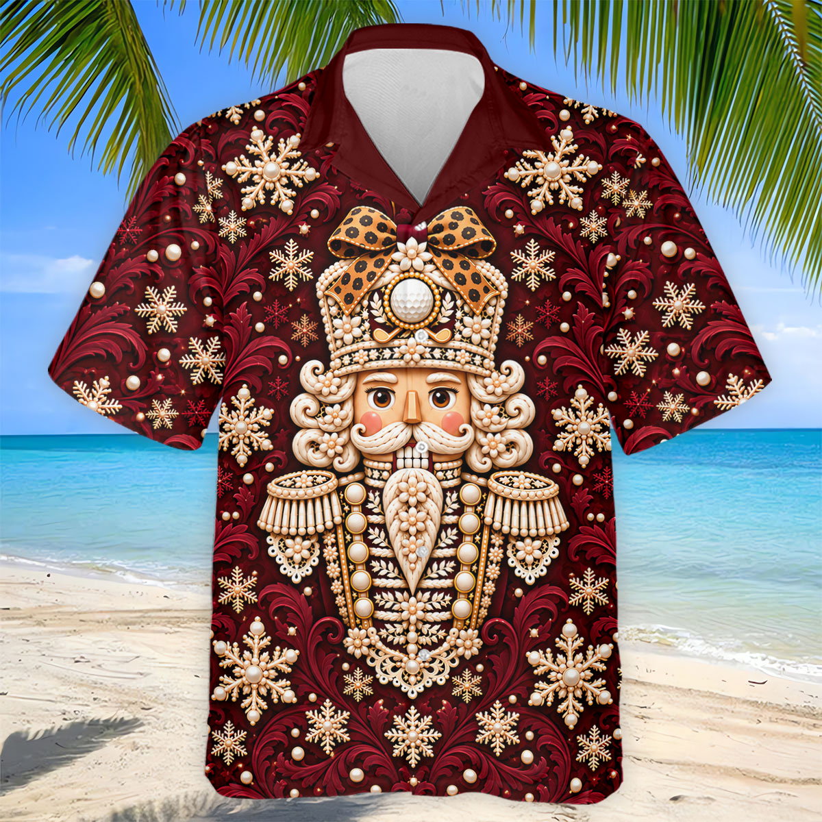 Pearl Nutcracker Christmas Golf Shirt, Mens Golf Clothing, Mens Holiday Golf Shirts