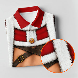 Santa Belly Harness Vest Christmas Golf Shirt, Womens Golf Clothing, Womens Golf Tops