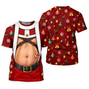 Santa Belly Harness Vest Christmas Golf Shirt, Womens Golf Clothing, Womens Golf Tops