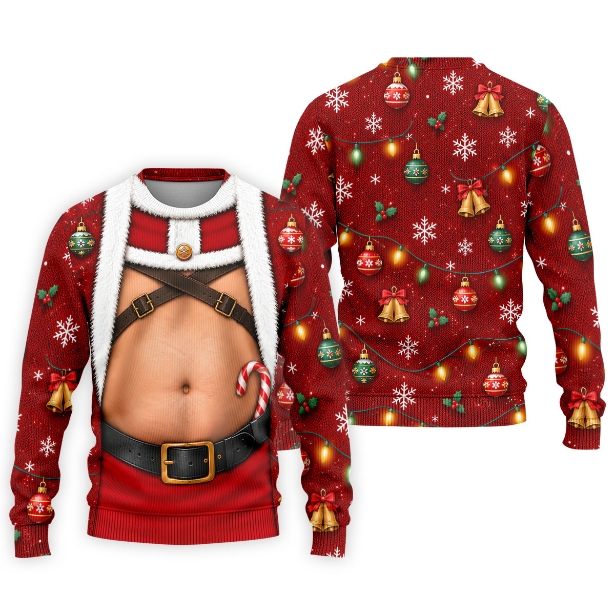 Santa Belly Harness Vest Christmas Golf Shirt, Golf Shirts For Men, Golf Polo For Men