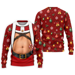 Santa Belly Harness Vest Christmas Golf Shirt, Golf Shirts For Men, Golf Polo For Men