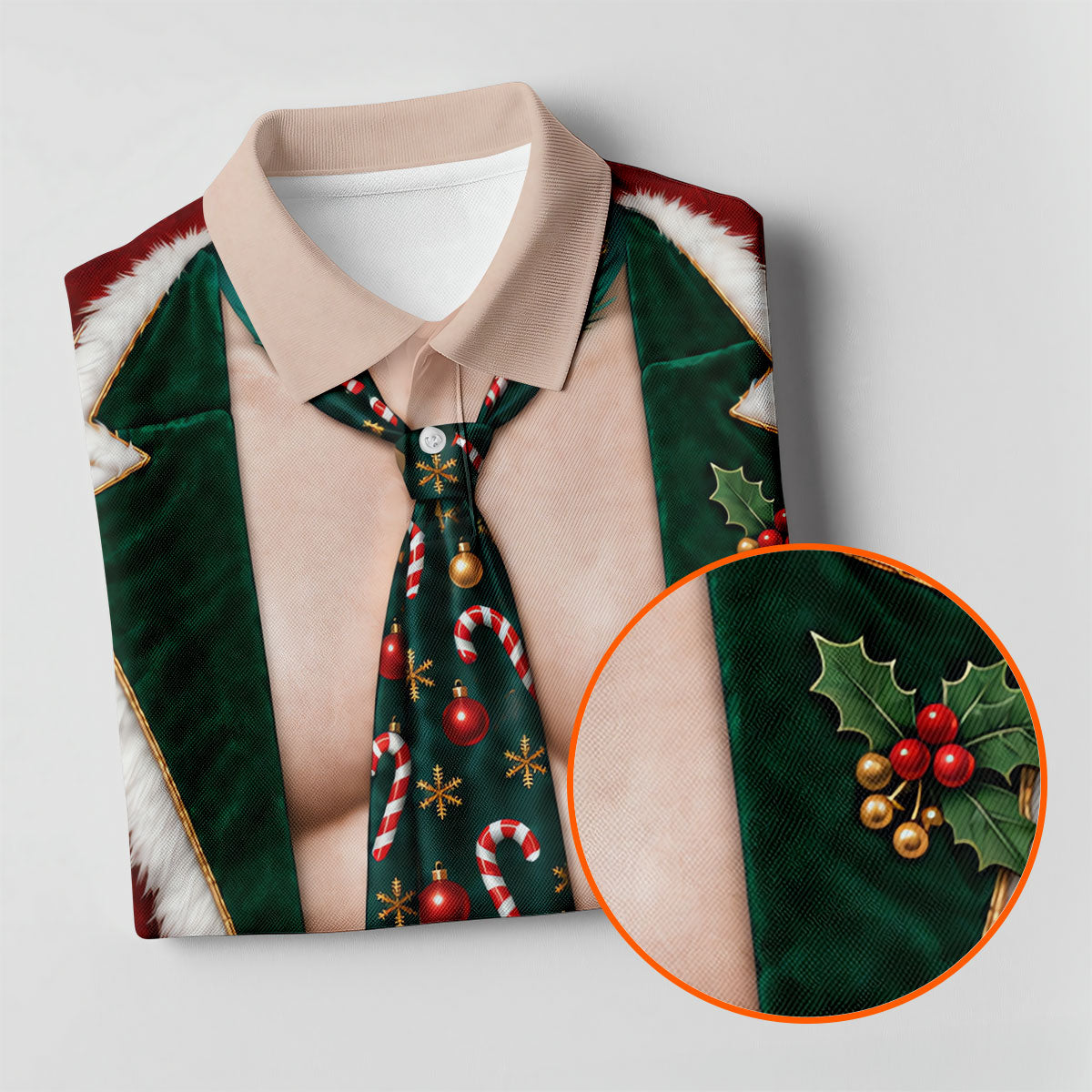 Santa Suit Tie Six Pack Christmas Golf Shirt, Womens Golf Shirts, Womens Golf Apparel
