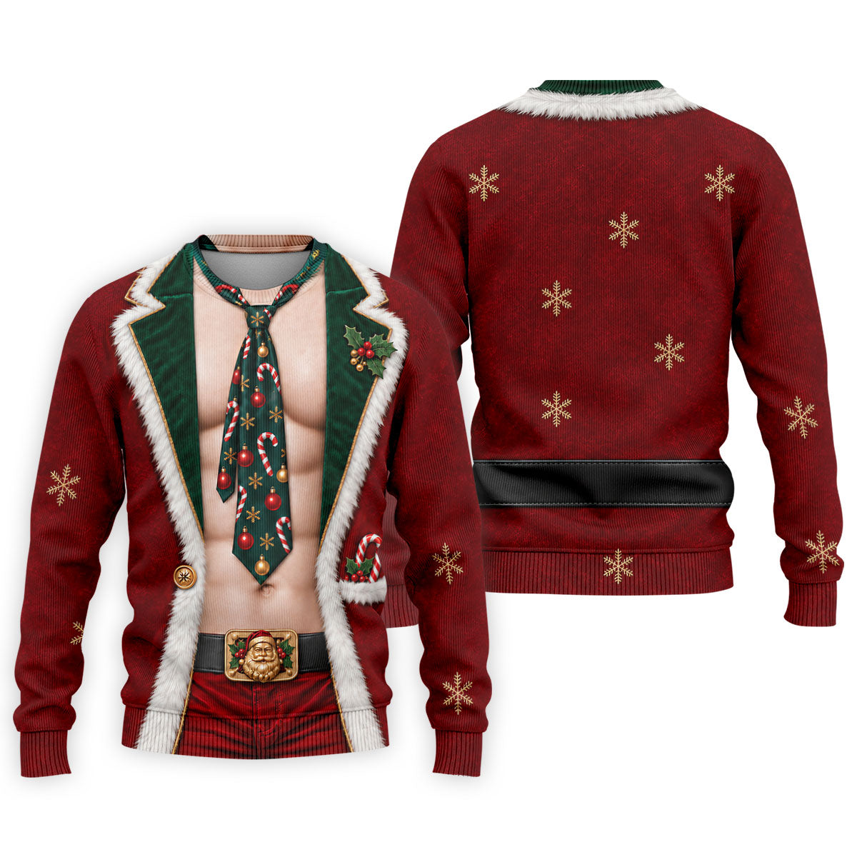 Santa Suit Tie Six Pack Christmas Golf Shirt, Golf Shirts For Men, Mens Golf Shirts