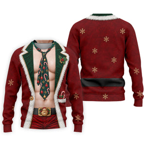 Santa Suit Tie Six Pack Christmas Golf Shirt, Golf Shirts For Men, Mens Golf Shirts