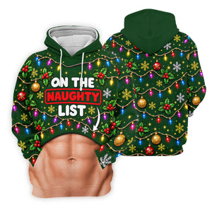 On The Naughty List Abs Christmas Golf Shirt, Ladies Golf Tops, Golf Shirts For Women