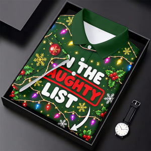 On The Naughty List Abs Christmas Golf Shirt, Ladies Golf Tops, Golf Shirts For Women
