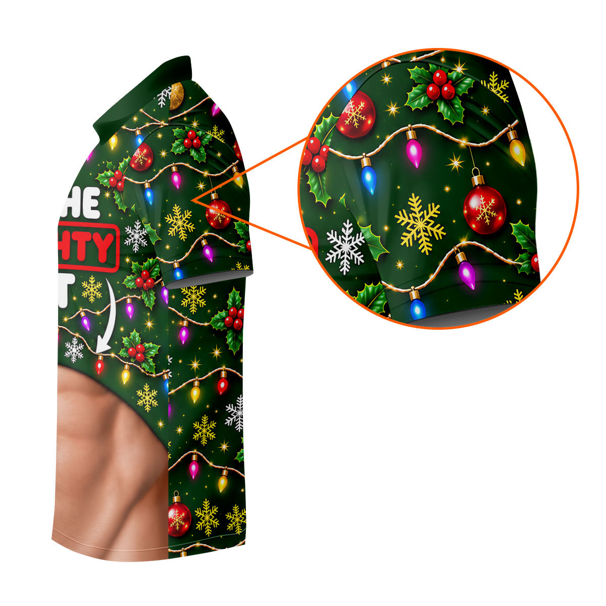 On The Naughty List Abs Christmas Golf Shirt, Ladies Golf Tops, Golf Shirts For Women
