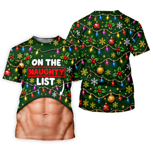 On The Naughty List Abs Christmas Golf Shirt, Ladies Golf Tops, Golf Shirts For Women