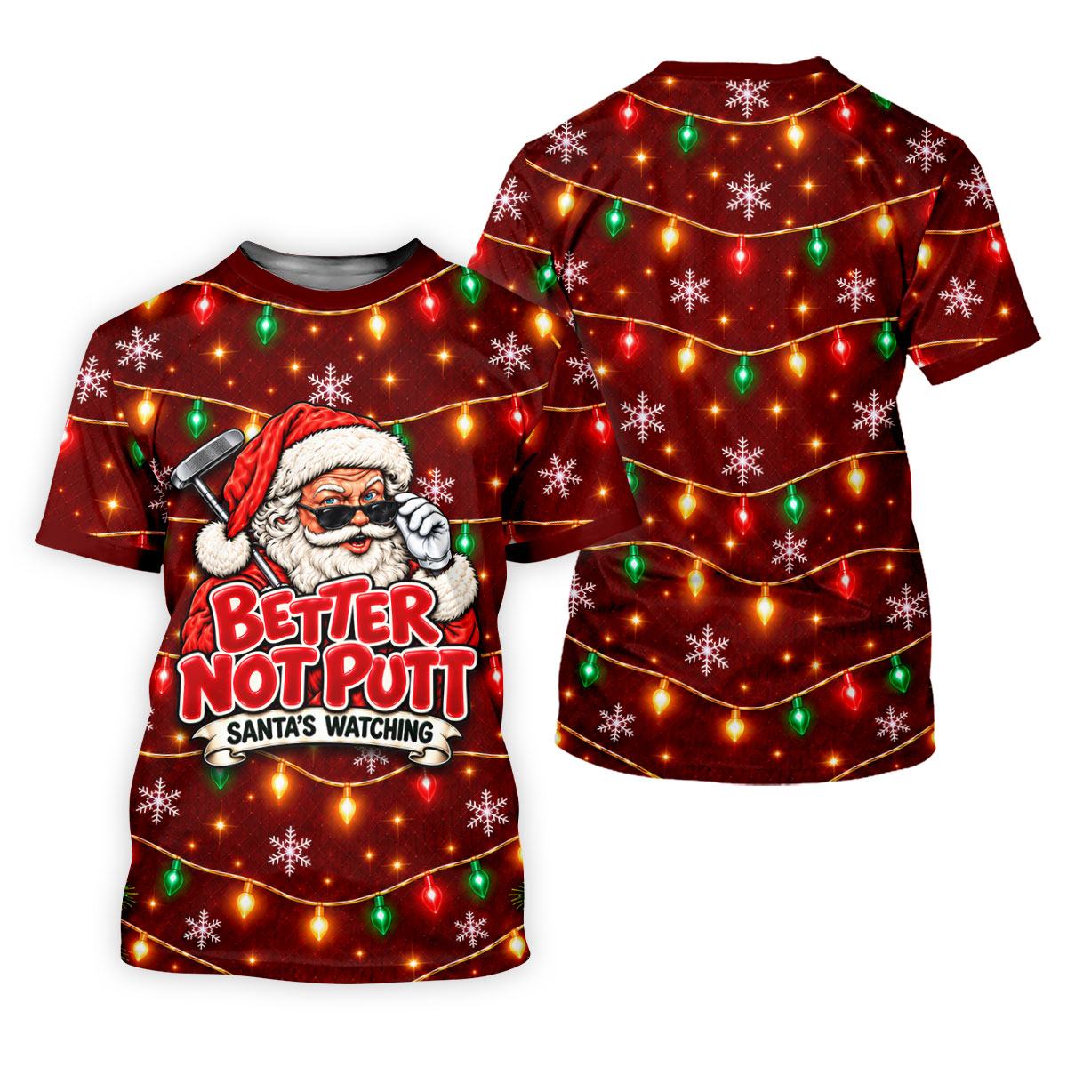 Better Not Putt Santa Christmas Golf Shirt, Golf Shirts For Women, Ladies Golf Shirts