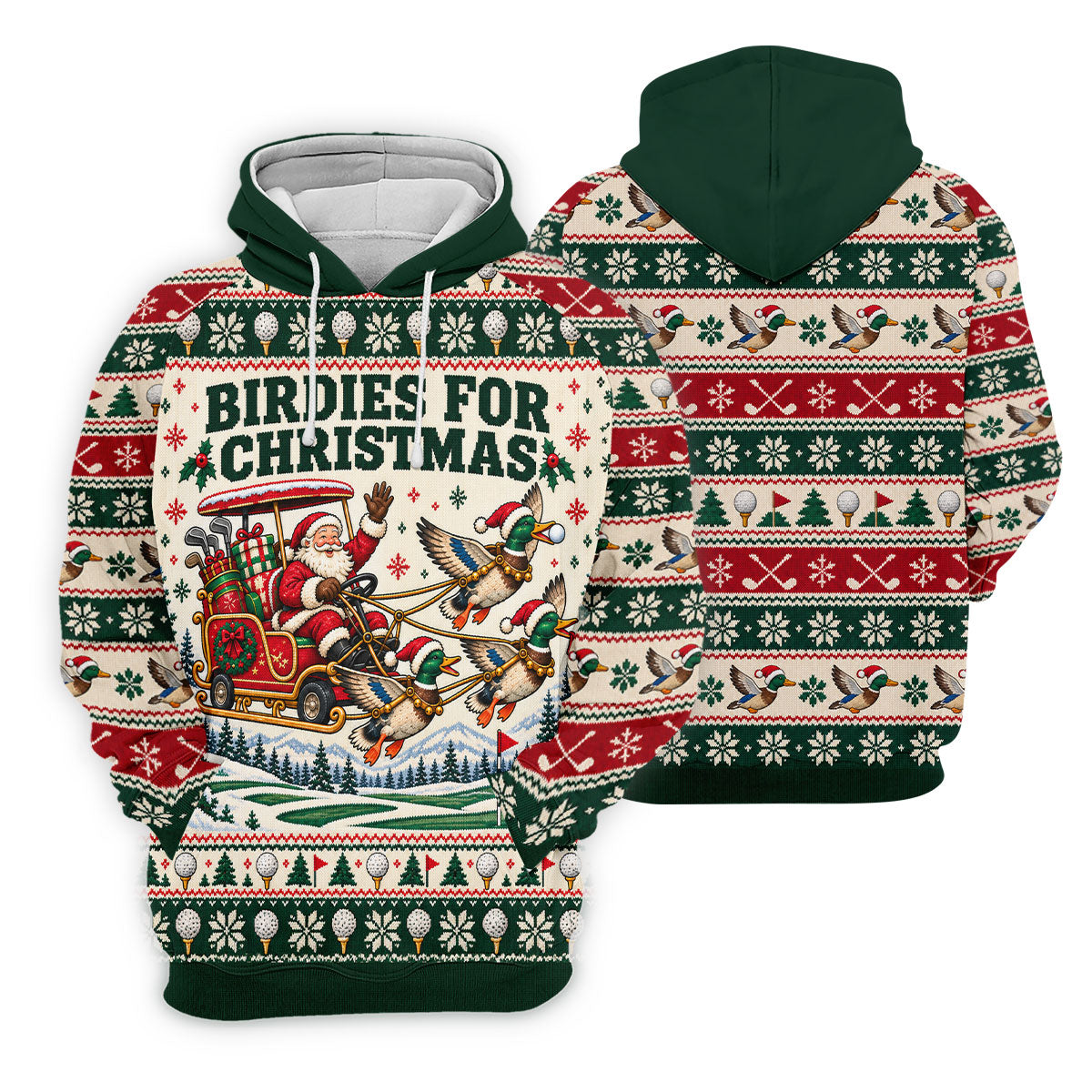 Birdies Santa Duck Sleigh Christmas Golf Shirt, Womens Golf Apparel, Ladies Golf Tops