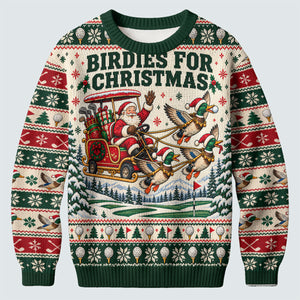 Birdies Santa Duck Sleigh Ugly Christmas Sweater, Golf Lover Gifts, Christmas Gifts