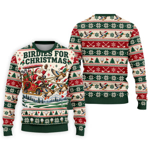 Birdies Santa Duck Sleigh Christmas Golf Shirt, Mens Golf Shirts, Mens Golf Apparel