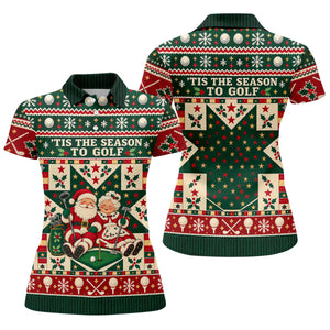 Tis The Season To Golf Christmas Golf Shirt, Womens Golf Shirts, Ladies Golf Apparel