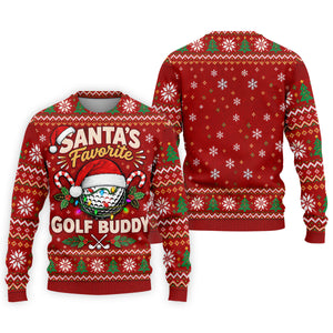Santa's Favorite Buddy Christmas Golf Shirt, Mens Golf Clothing, Mens Golf Shirts