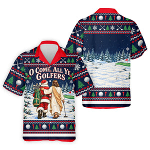 O Come All Ye Golfers Christmas Golf Shirt, Golf Polo For Men, Funny Mens Golf Shirts