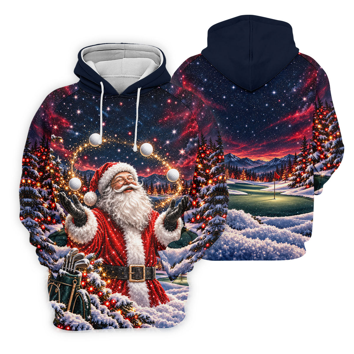 Santa Juggling Golf Balls Christmas Golf Shirt, Mens Golf Polo, Golf Shirts For Men