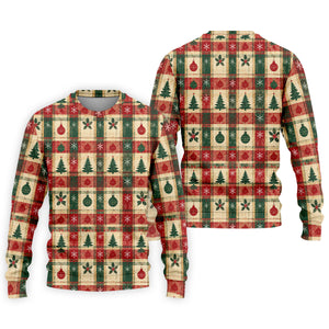 Tree Patchwork Plaid Christmas Golf Shirt, Golf Shirts For Men, Mens Golf Apparel