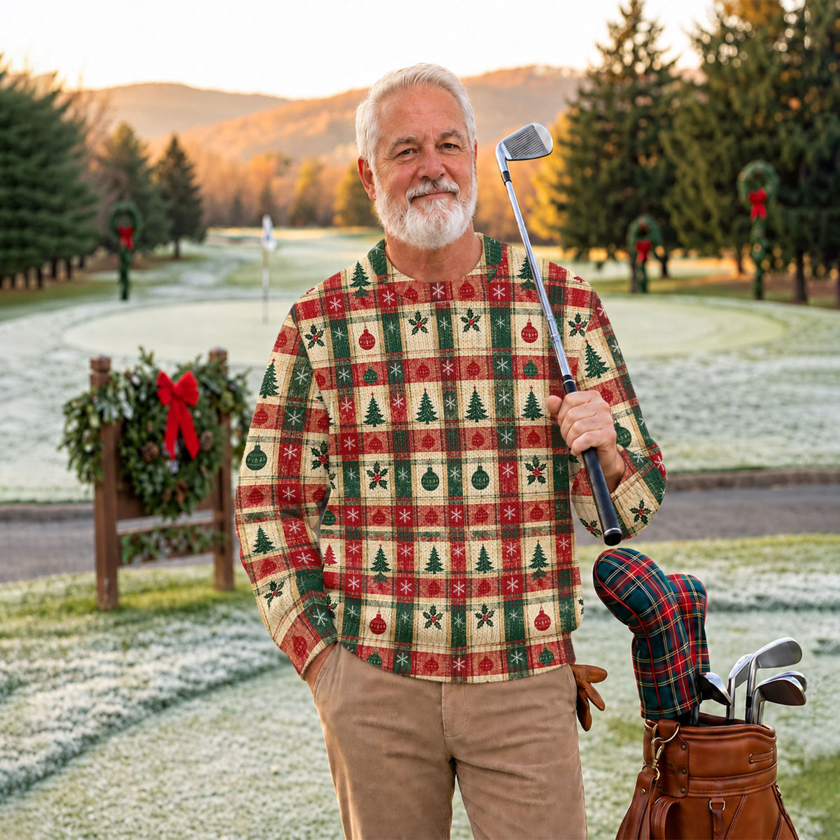Tree Patchwork Plaid Ugly Christmas Sweater, Christmas Gifts, Christmas Sweater Gift