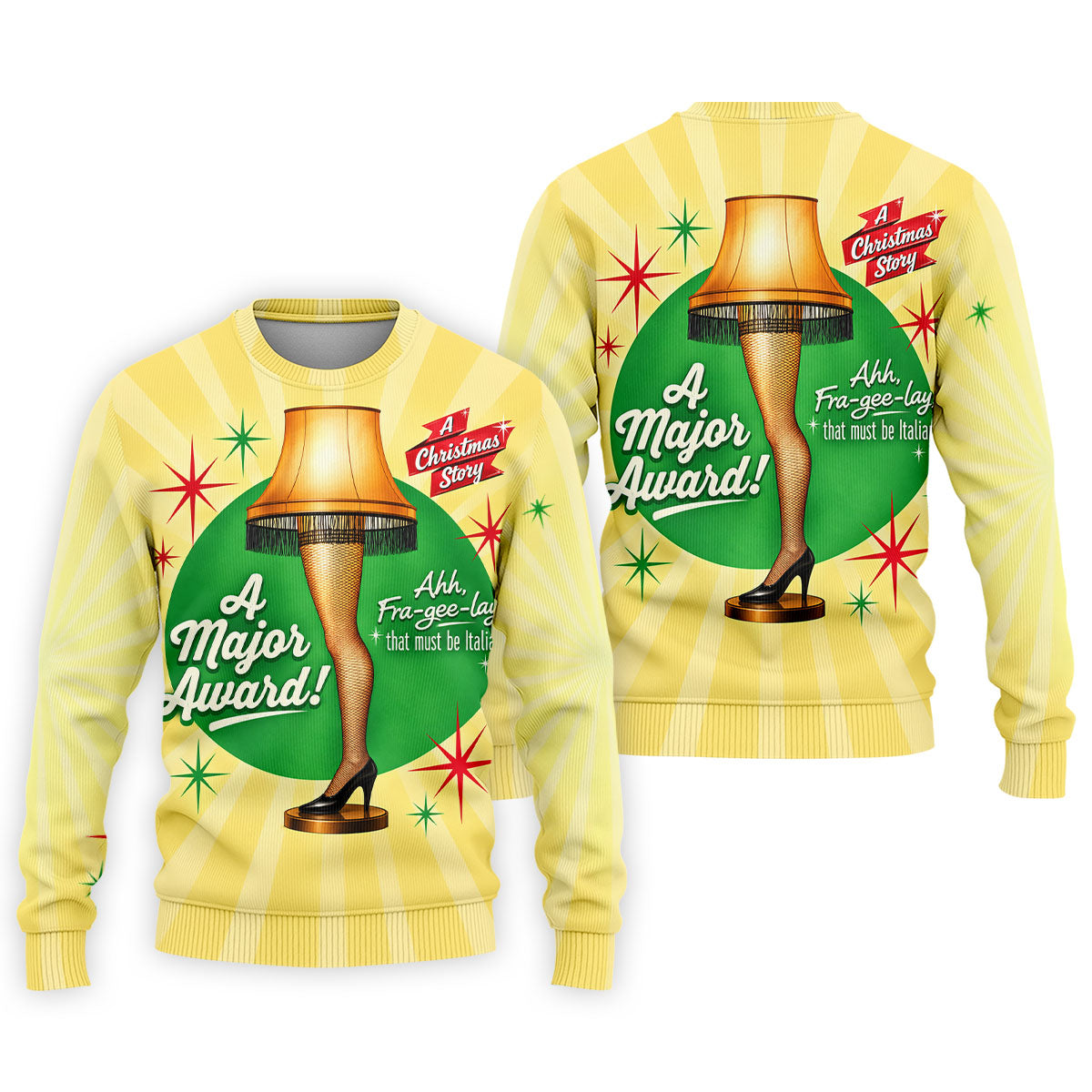 Leg Lamp Major Award Christmas Golf Shirt, Mens Golf Shirts, Funny Mens Golf Shirts - Sweatshirt