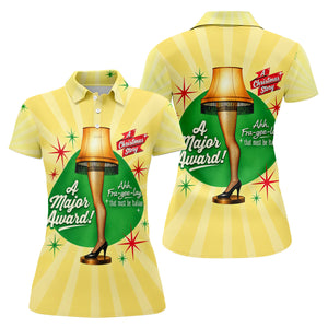 Leg Lamp Major Award Christmas Golf Shirt, Womens Golf Tops, Ladies Golf Apparel - Polo Shirt