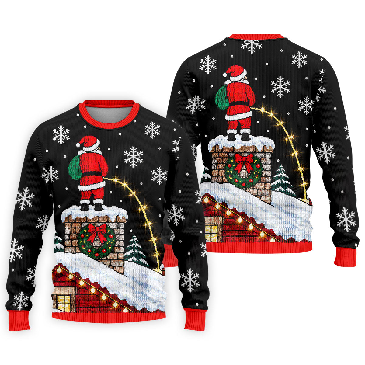 Santa On Chimney Christmas Golf Shirt, Mens Golf Apparel, Funny Mens Golf Shirts - Sweatshirt