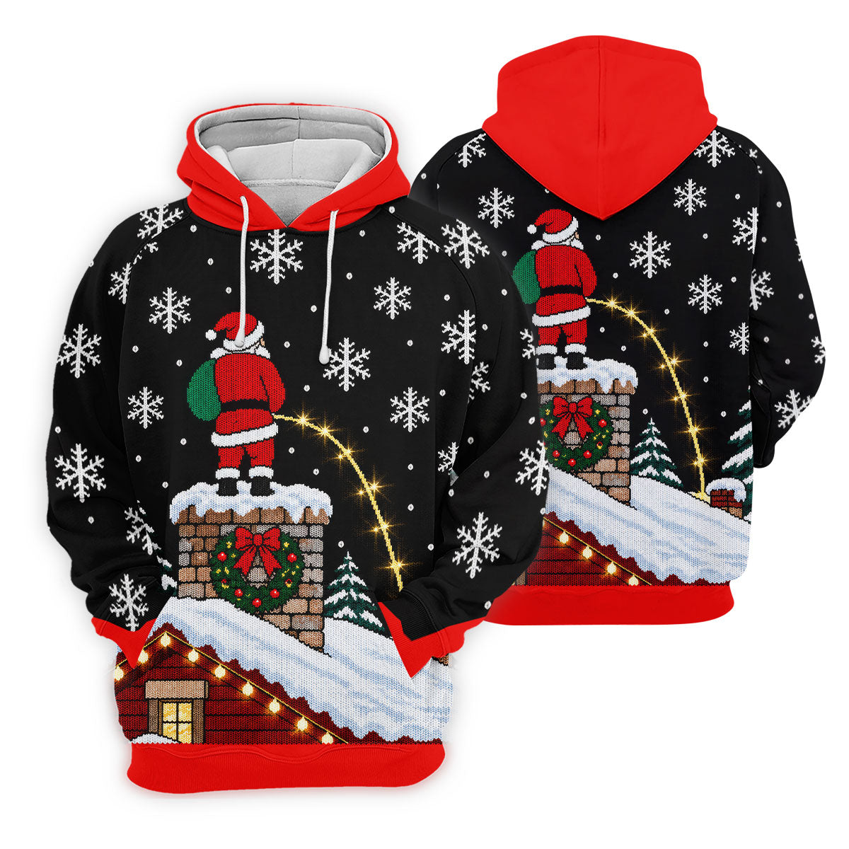 Santa On Chimney Christmas Golf Shirt, Golf Shirts For Women, Womens Golf Clothing - Hoodie