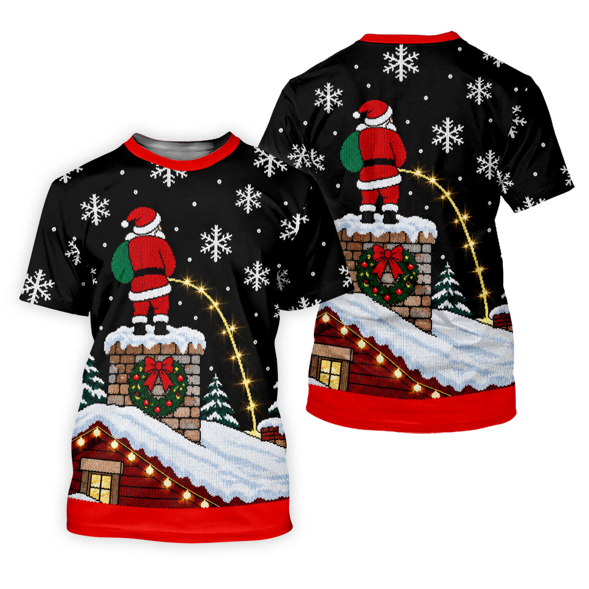 Santa On Chimney Christmas Golf Shirt, Golf Shirts For Women, Womens Golf Clothing - T-Shirt