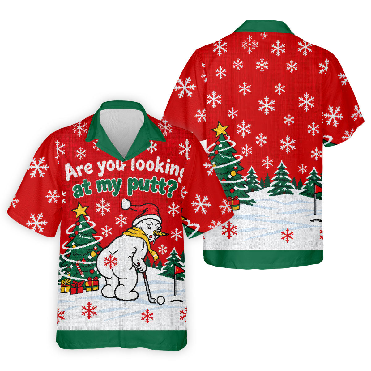 Are You Looking At My Putt Christmas Golf Shirt, Mens Golf Polo, Mens Golf Shirts - Hawaiian Shirt