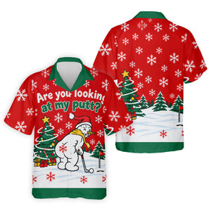 Are You Looking At My Putt Christmas Golf Shirt, Mens Golf Polo, Mens Golf Shirts - Hawaiian Shirt