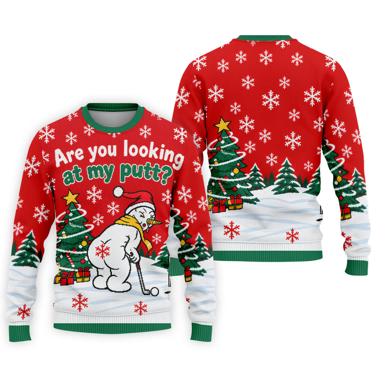 Are You Looking At My Putt Christmas Golf Shirt, Mens Golf Polo, Mens Golf Shirts - Sweatshirt