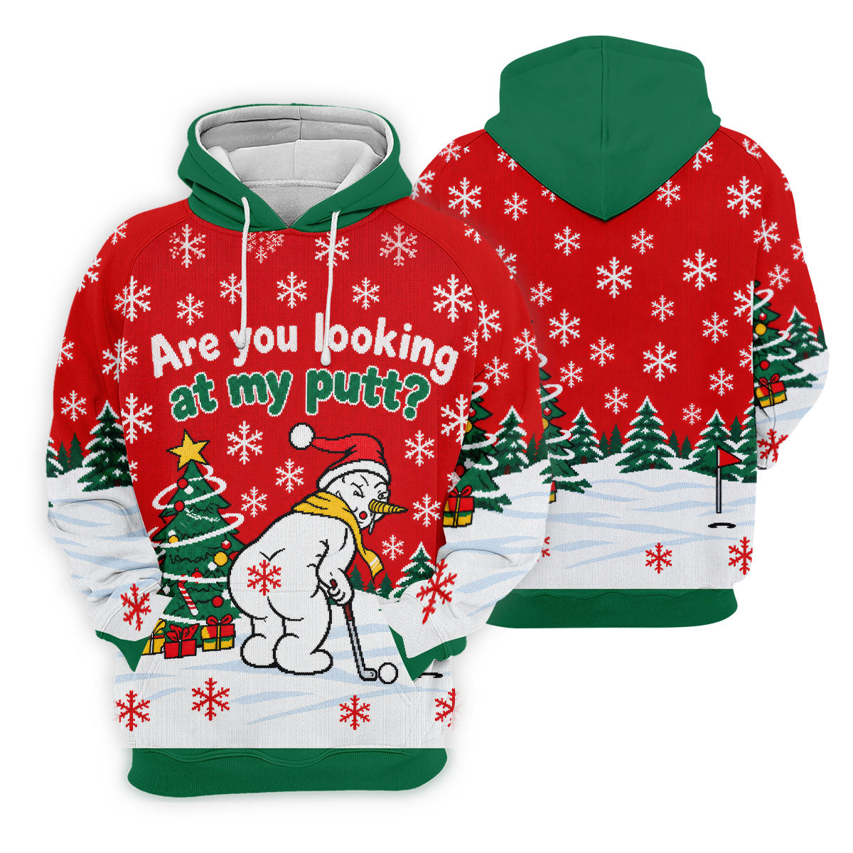 Are You Looking At My Putt Christmas Golf Shirt, Ladies Golf Shirts, Ladies Golf Tops - Hoodie