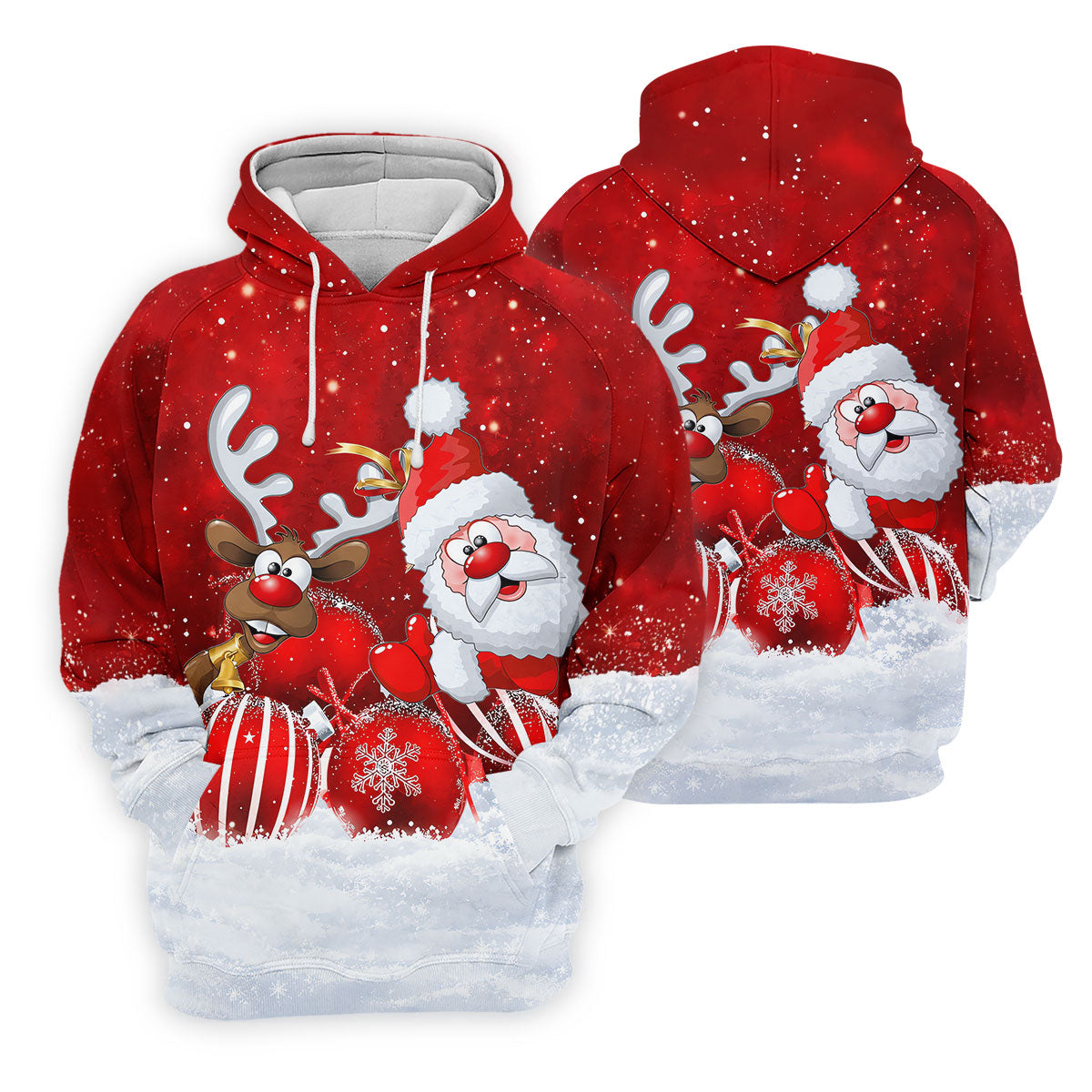 Santa Reindeer Snow Christmas Golf Shirt, Womens Golf Tops, Womens Golf Clothing - Hoodie