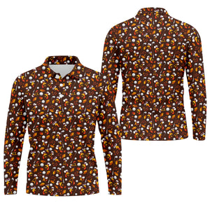 Golf Balls Turkey Fall Thanksgiving Golf Shirt, Mens Golf Shirts, Mens Golf Apparel