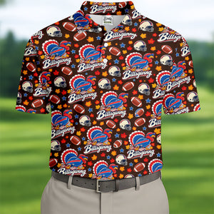 Helmet Football Fall Thanksgiving Golf Shirt, Golf Gifts For Men, Mens Golf Clothing