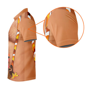 Funny Turkey Suspenders Thanksgiving Golf Shirt, Womens Golf Shirts, Womens Golf Tops