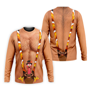 Funny Turkey Suspenders Thanksgiving Golf Shirt, Mens Golf Apparel, Golf Polo For Men