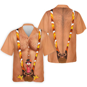 Funny Turkey Suspenders Thanksgiving Golf Shirt, Mens Golf Apparel, Golf Polo For Men